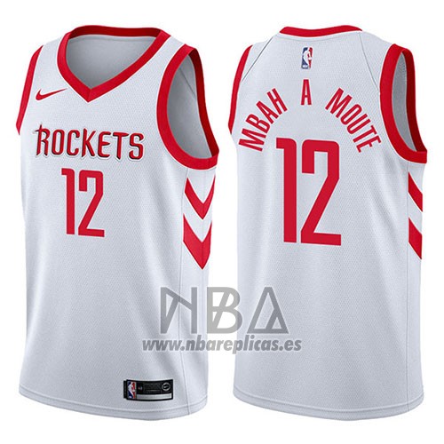 Camiseta Houston Rockets Luc Mbah A Moute NO 12 Association 2017-18 Blanco